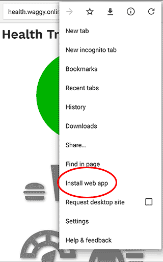 Mobile chrome's context menu